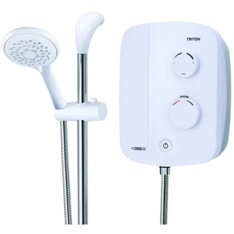 Triton Silent Thermostatic Electric Power Shower Bathroom White Chrome TAS2000SR - Image 4