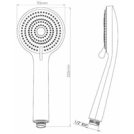 Triton Universal Shower Head 3 Spray High Flow Bathroom High Pressure Chrome - Image 4