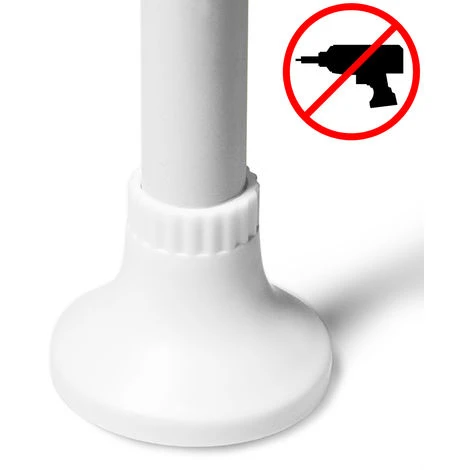 Deuba Telescopic Shower Rack Shelf 155-290 Cm Adjustable White Corner Bathroom Shelves Organiser White 4 Tier Bath - Image 4