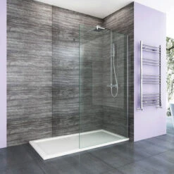 ELEGANT 800mm Walk In Shower Screen Enclosure 8mm Easy Clean Glass Wetroom Shower Screen Panel