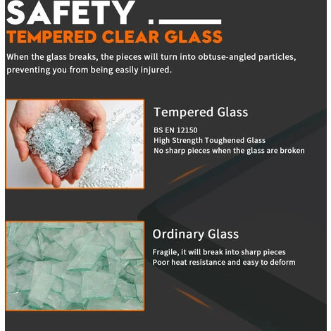 ELEGANT 800mm Walk In Shower Screen Enclosure 8mm Easy Clean Glass Wetroom Shower Screen Panel - Image 5