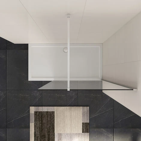 ELEGANT 900mm Walk In Wetroom Shower Enclosure 8mm Easy Clean Glass Frameless Shower Screen Panel - Image 2