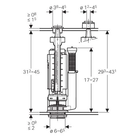 Geberit Dual Flush Valve Type 290 For Ceramic Cistern 282.350.21.2 - Image 3