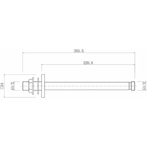 Ceiling Mounted Head 200mm Chrome Square Rainfall Fixed Shower Arm Slimline - Image 3