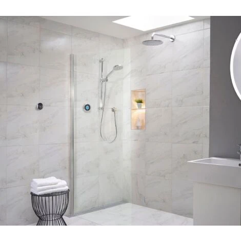 Aqualisa Optic Q Smart Shower Concealed Adjustable Head Fixed Wall Head Chrome - Image 2