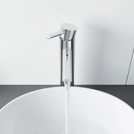 Modern Bathroom High Rise Basin Mixer Tap Tall Chrome Single Lever Solid Brass - Image 4