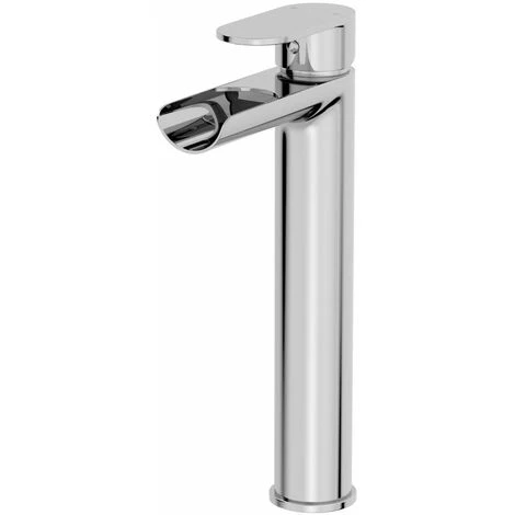 Bathroom Waterfall High Rise Tall Mono Basin Sink Mixer Tap Modern Single Lever - Image 4