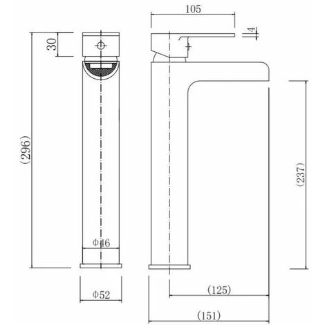 Bathroom Waterfall High Rise Tall Mono Basin Sink Mixer Tap Modern Single Lever - Image 5