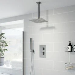 Thermostatic Concealed Square Shower Ceiling Mounted And Handset Shower Heads