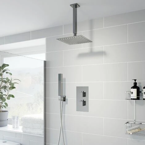 Thermostatic Concealed Square Shower Ceiling Mounted And Handset Shower Heads