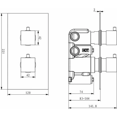 Thermostatic Concealed Square Shower Ceiling Mounted And Handset Shower Heads - Image 5