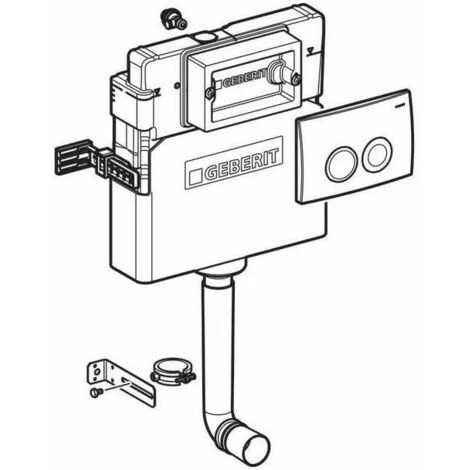 Geberit Delta 450mm H Concealed Toilet Cistern With Delta 21 Dual Flush Plate - Image 2