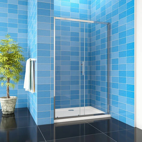 1000mm Sliding Shower Door Walk In Enclosure Bathroom Cubicle 1850mm Height - Image 2