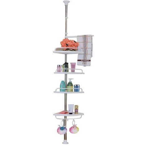 KCT Bathroom Corner Storage Shelf Adjustable Caddy 4 Tier Shower Organiser - Image 2