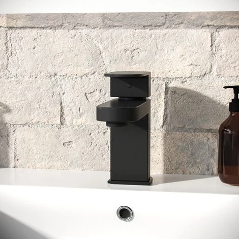 Eclipse Modern Matte Black Mono Basin Mixer Tap & Waste - Image 3