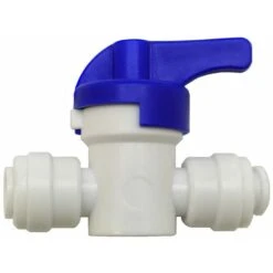 Finerfilters In Line Push Fit Shut Off Valve Tap / Isolation Valve 1/4 X 1/4 For Water Filter Systems & Reverse Osmosis LLDPE Tubing