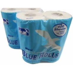 Elsan Blue Toilet Roll 2 Ply 400 Sheets (Ultra Soft Bathroom White Tissue Paper) X8