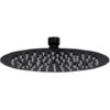 Rain Shower Head Stainless Steel 20 Cm Round Black VidaXL