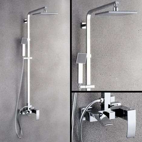 Chrome Wall Shower Column With Spout - Deneb - Image 3