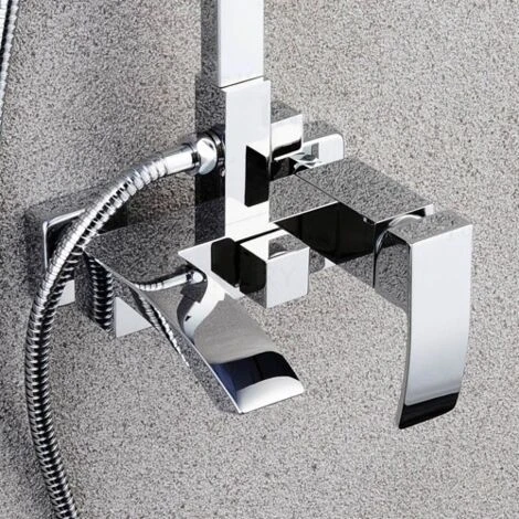 Chrome Wall Shower Column With Spout - Deneb - Image 5