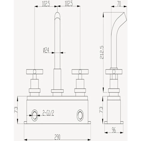 Robinet Lavabo Mural Style Rétro En Bronze - Image 3