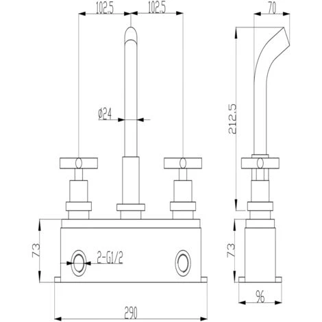 Robinet Lavabo Mural Style Rétro En Bronze - Image 4