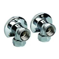 Chrome Thermostatic Wall Elbow Mounts For Exposed Bar Mixer Showers 1 Pair