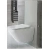 Milano Arca - Modern 483mm Bathroom Toilet WC Unit With Wall Hung Rimless Pan&44 Cistern And Soft Close Seat - White WC Unit