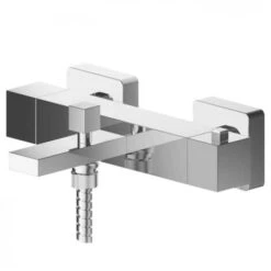 Nuie Sanford Wall Mounted Thermostatic Bath Shower Mixer Tap - Chrome