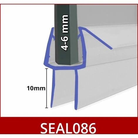 Shower Seal For Screens, Doors Or Panels | Fits 4, 5 Or 6mm Glass | Seals 5-10mm Gaps | SEAL086 (80cm) - Image 2