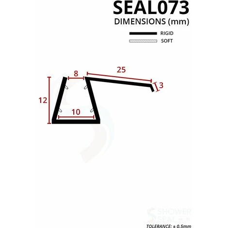 Shower Seal For Screens, Doors Or Panels | Fits 8, 9 Or 10mm Glass | For When There Is No Gap | SEAL073 (80cm) - Image 3