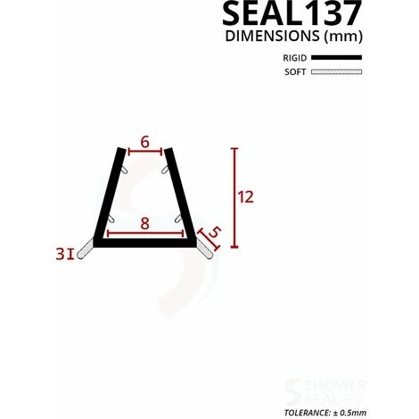 Shower Seal For Screens, Doors Or Panels | Fits 6, 7 Or 8mm Glass | Seals 1-3mm Gaps | SEAL137 (80cm) - Image 3
