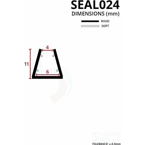 Shower Seal For Screens, Doors Or Panels | Fits 4, 5 Or 6mm Glass | For When There Is No Gap | SEAL024 (80cm) - Image 3