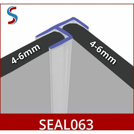 Vertical Corner Shower Seal For Screens, Doors Or Panels | Fits 4, 5 Or 6mm Glass | For 90°Joints | SEAL063 (80cm) - Image 2