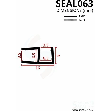 Vertical Corner Shower Seal For Screens, Doors Or Panels | Fits 4, 5 Or 6mm Glass | For 90°Joints | SEAL063 (80cm) - Image 3