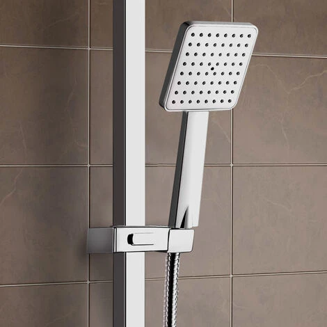 Edor 3 Way Exposed Square Thermostatic Shower Mixer Bathroom Twin Head Valve Set - Image 2