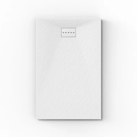 ELEGANT 1400x900mm White Slate Effect Lightweight Slate Shower Base Rectangular Grain Shower Enclosure Tray With Waste Trap - Image 4