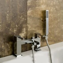 Modern Design Deck Mounted Bath Shower Mixer Tap With Handset Kit