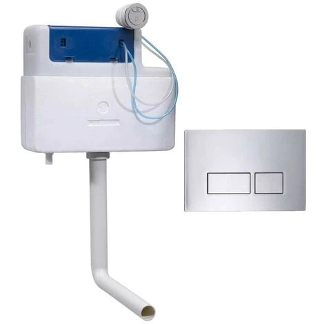 Roper Rhodes Torrent Concealed Dual Flush WC Toilet Cistern + Plaza Chrome Plate