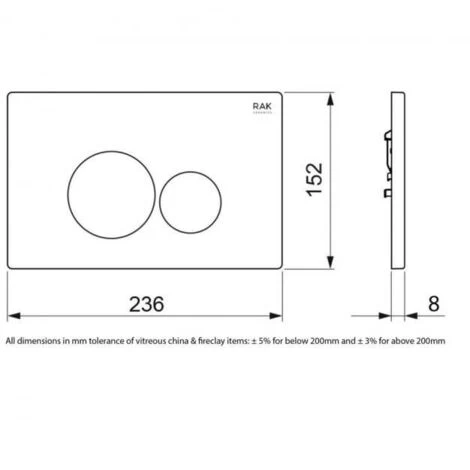 RAK Ecofix Round Dual Flush Plates - Matt Cappuccino - Image 2