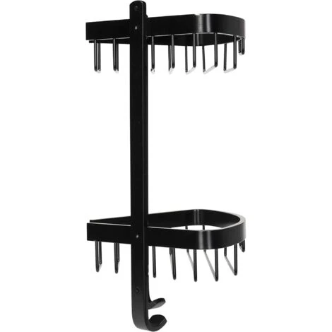 Croydex Matte Black Large Two Tier Corner Basket - Image 3