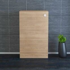 NRG 500mm Bathroom Toilet Back To Wall Unit With Concealed Cistern Furniture Units Light Oak