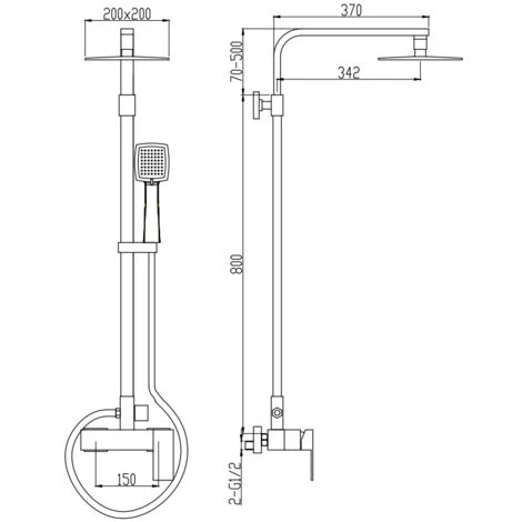 Chrome Wall Shower Column - Sirius - Image 2