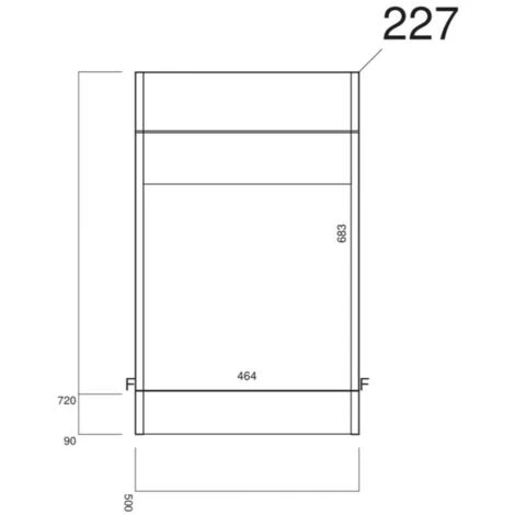 Orbit Life Back To Wall WC Unit 500mm Wide - Matt Grey - Image 2