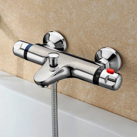 Wall Mounted Thermostatic Bath Shower Mixer 3 Mode Handset - Image 2