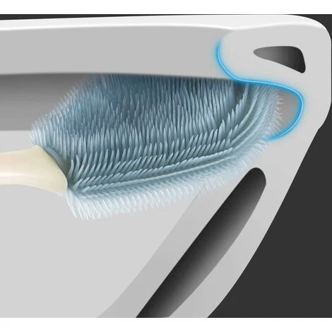 Toilet Brush Antibacterial Silicone Toilet Brush Toilet Brush Set Long Handle Toilet Brush With Hygienic Support For Bathroom Storage And Organization SOEKAVIA - Image 4