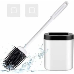 Toilet Brush, Silicone Toilet Brush, Strong Decontamination Silicone Toilet Brush Holder With Extended Handle, Very Suitable For Corners And Small Spaces Between Toilet And Wall