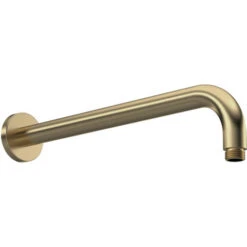 Nuie Arvan Round Wall Mounted Shower Arm 335mm Length - Brushed Brass