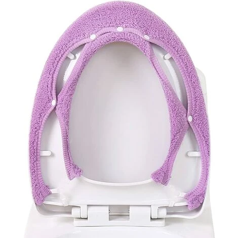 Warmer Toilet Seat Cover, Toilet Seat Cushion, Toilet Seat, Thickened Toilet Seat Cover, Universal Toilet Seat Cover, Toilet Seat Cover, Washable (Purple) SOEKAVIA - Image 2