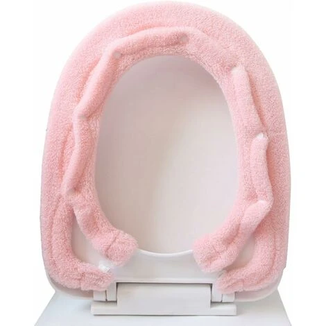 Warmer Toilet Seat Cover, Toilet Seat Cushion, Toilet Seat, Thickened Toilet Seat Cover, Universal Toilet Seat Cover, Toilet Seat Cover, Washable (Pink) SOEKAVIA - Image 2